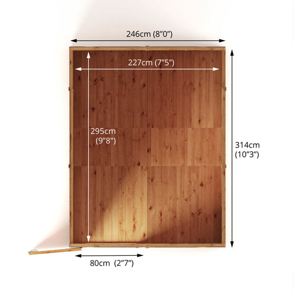 Mercia Woodsman Shiplap Pent Wooden Shed 10 x 8