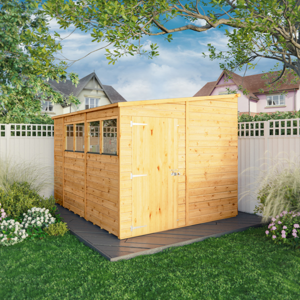 Mercia Woodsman Shiplap Pent Wooden Shed 10 x 8