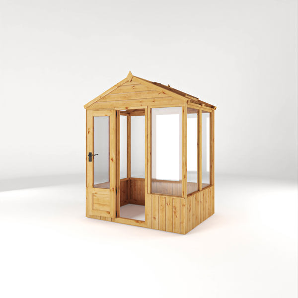 Mercia Woodsman Apex Wooden Greenhouse 4 x 6 - Glass Glazing