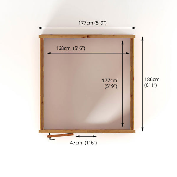 Mercia Woodsman Apex Wooden Greenhouse 6 x 6 - Polycarbonate Glazing