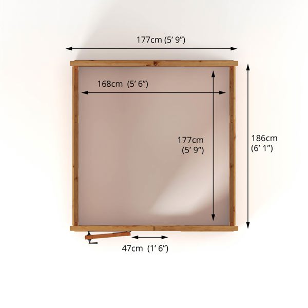 Mercia Woodsman Apex Wooden Greenhouse 6 x 6 - Styrene Glazing