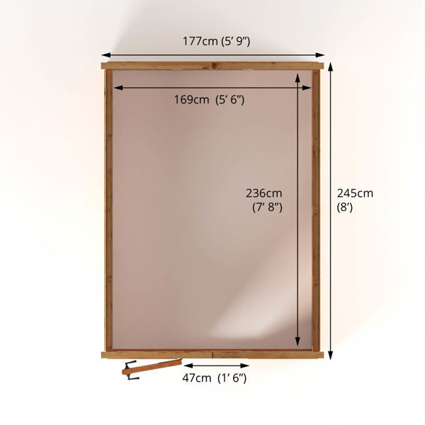 Mercia Woodsman Apex Wooden Greenhouse 8 x 6 - Polycarbonate Glazing