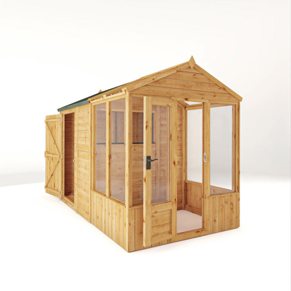 Mercia Woodsman Apex Greenhouse Combi Shed 10 x 6