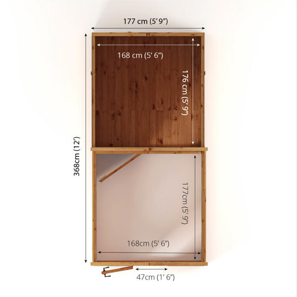 Mercia Woodsman Apex Greenhouse Combi Shed 12 x 6