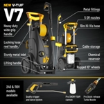 V-TUF V7 240v 195Bar, 7.2L/min Tough DIY Electric Pressure Washer - With Pro Patio & Car Cleaner Kit thumbnail