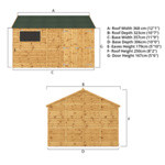 Mercia Premium Shiplap Reverse Apex Wooden Workshop 12 x 10 thumbnail