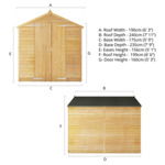 Mercia Overlap Double Door Apex Wooden Shed 8 x 6 - Windowless thumbnail