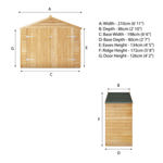 Mercia Overlap Apex Wooden Bike Store 3 x 7 thumbnail