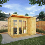 Mercia Premium Contemporary Wooden Summerhouse with Side Shed 10 x 8 thumbnail
