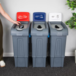 Procycle 80L Recycling Bin, Lid & White General Waste Back Panel thumbnail