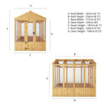 Mercia Woodsman Apex Wooden Greenhouse 8 x 6 - Styrene Glazing thumbnail