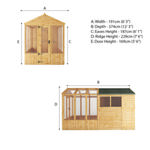 Mercia Woodsman Apex Greenhouse Combi Shed 12 x 6 thumbnail